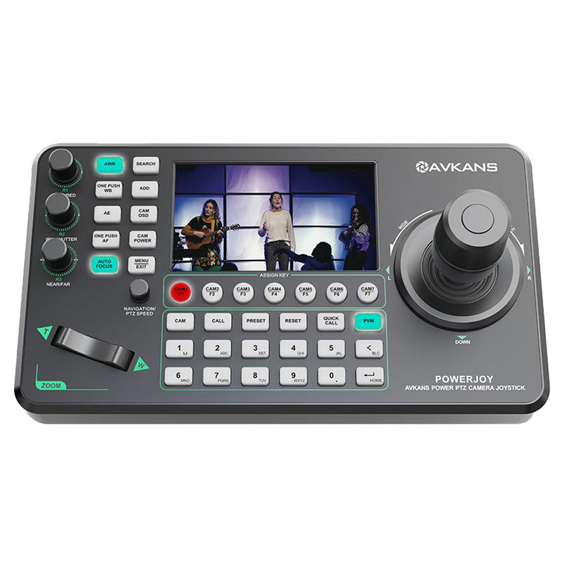 Camera Monitor Controller AVKANS PTZ Camera Joystick Controller with 5 Inch Display Preview ...