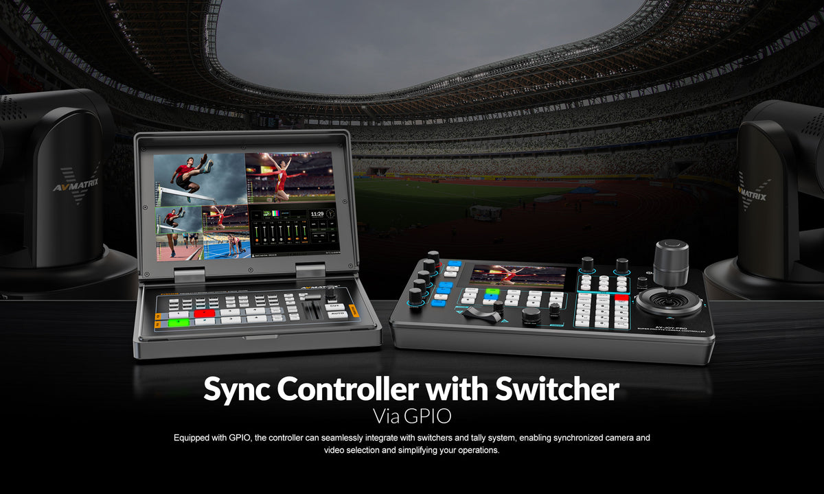 Camera Monitor Controller AVKANS Pro PTZ Camera Joystick Controller, NDI Camera Controller, AV ...