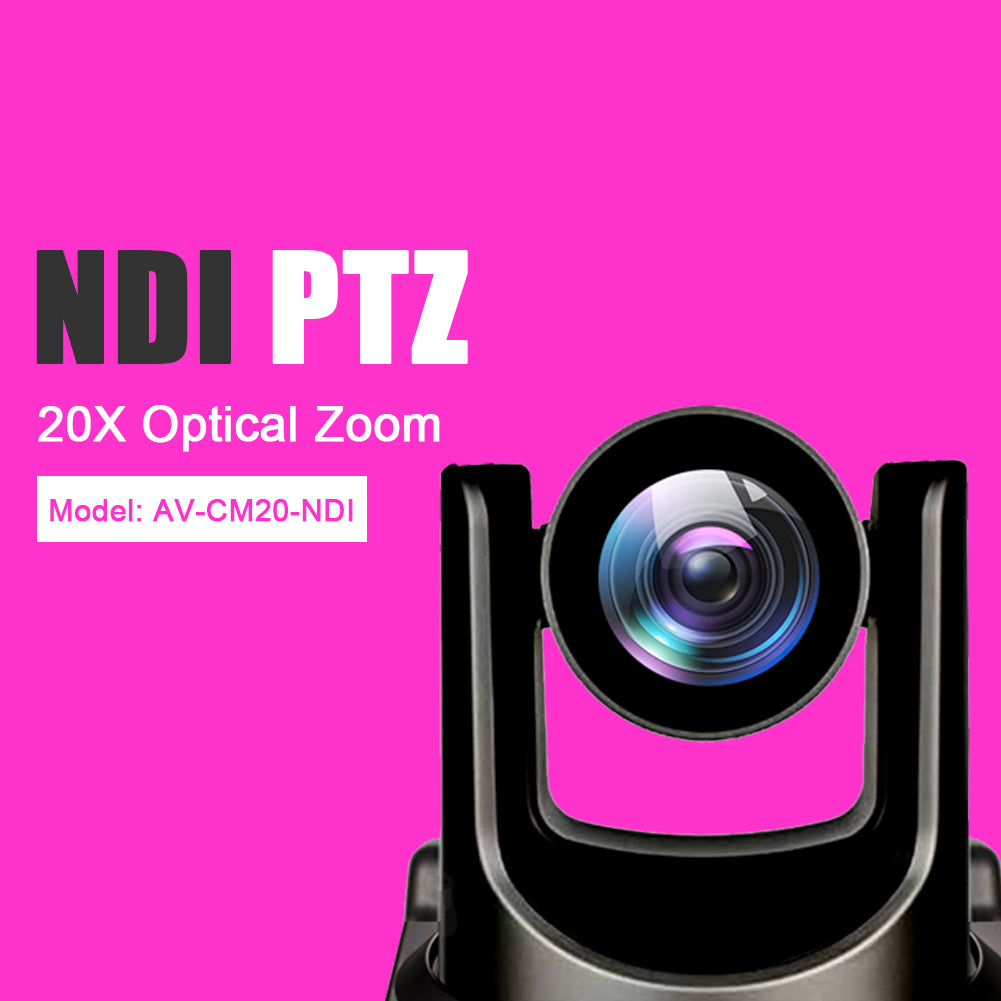 PTZ Camera 20x Optical Zoom,HDMI POE 1080P60FPS For Church Worship Education PTZ Camera Controller,NDI License Included(Black
